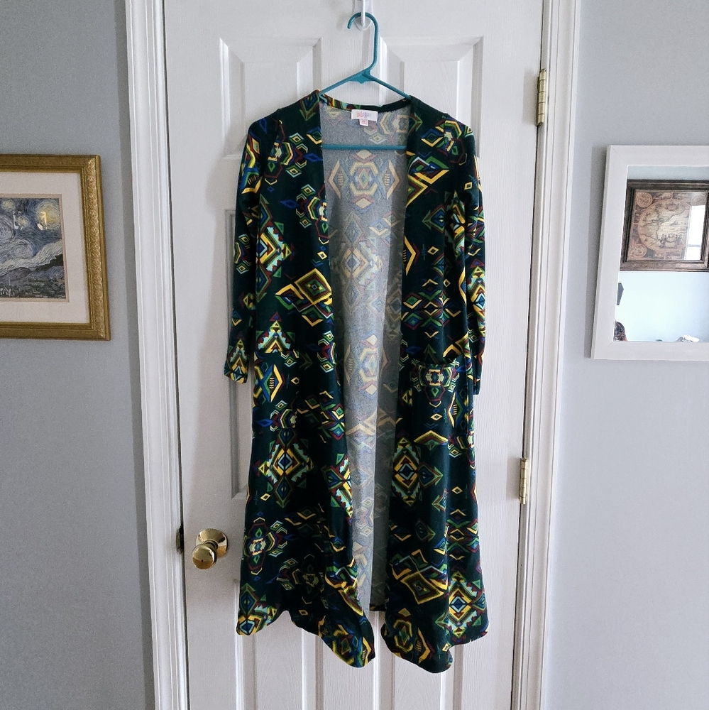 Colorful Geometric Patterned Kimono XS